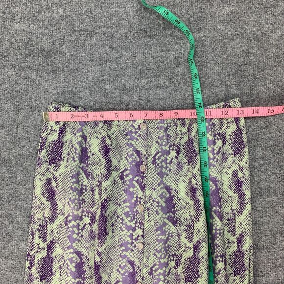 Free People Skirt Women XS Extra Small Animal Print Katie Button Front Slit Maxi - Picture 6 of 16